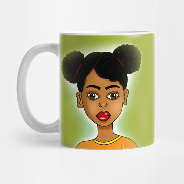 cute black girl digital art by Spinkly Creations 